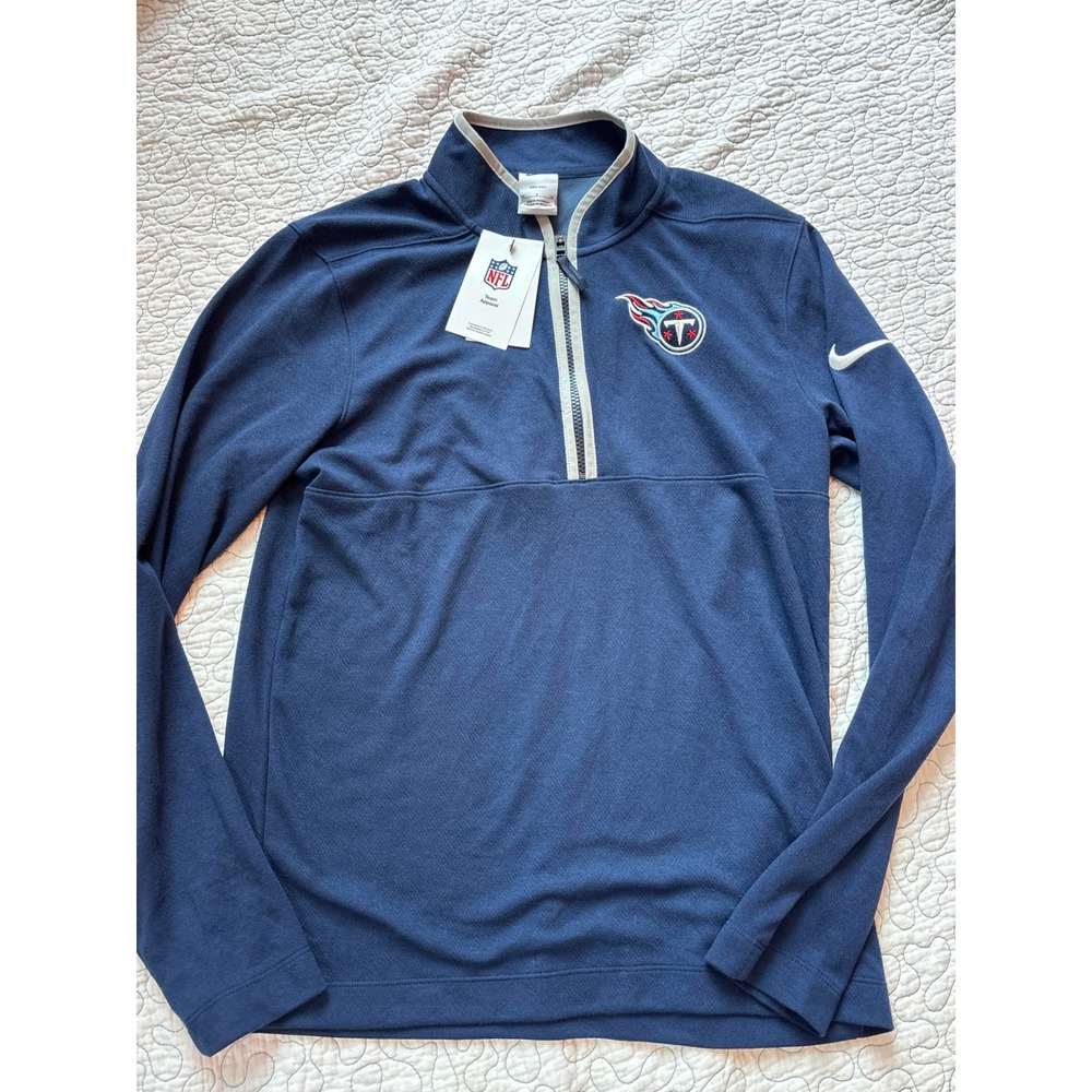 Nike NFL Tennessee Titans Dri-FIT Quarter Zip Pullover Navy Blue Mens Small